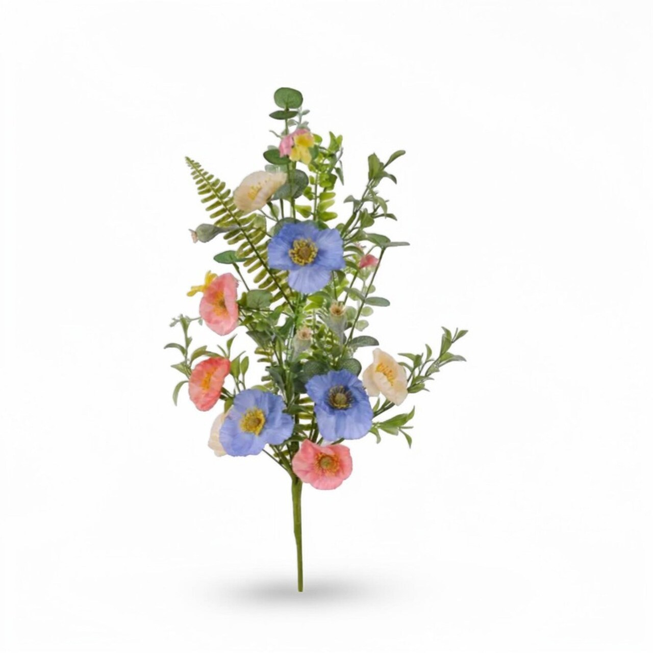 Artificial Poppy Wildflower Spray Mixed Color Floral Stem 26 Inch-FH8228E7